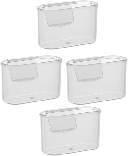 Cabilock Shelf Bracket Desktop Stand, 4pcs Mini Fridge Organizer, Clear Plastic for Fridge Side Door Holder