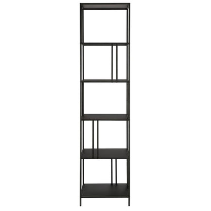 Henn&Hart 18" Wide Rectangular Bookcase in Blackened Bronze, for Home Office, Living Room