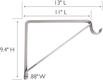 Design House 182725 Steel Shelf Rod Bracket for Closet Storage Shelf, Pack of 3, White