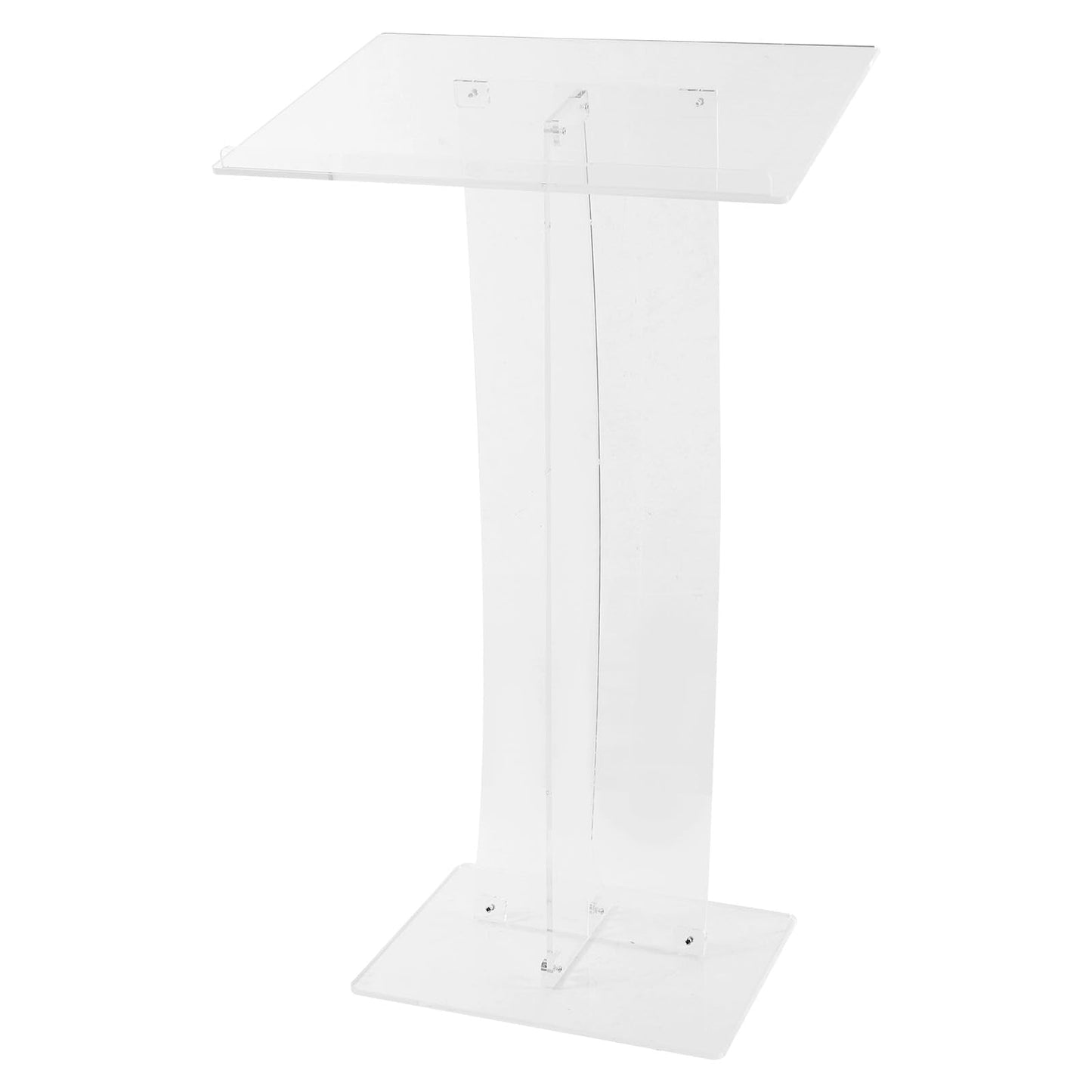 43.31 Inch Acrylic Clear Stand Up Church Pulpit Transparent Churches Lecterns Portable Hostess Stand for Classroom/Wedding/Conference/Lecture/Concert
