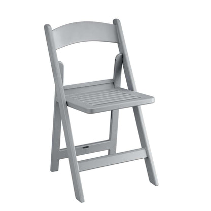 Zedfire Set of 8, Gray Resin Folding Chairs with Slatted Seat, Commercial Event Chairs, Foldable Chair for for Party, Wedding, Picnic, Indoor/Outdoor use