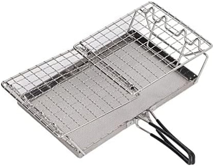 Camping Toaster - 22x15x3 cm, Stovetop Toaster, Wearable Stainless Steel for Hiking, Stable Structure