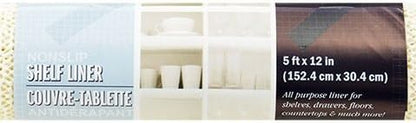Non-Skid Grip Shelf Liner, Non-Slip Liner for Drawer and Cabinet Shelves, 12" X 60" White