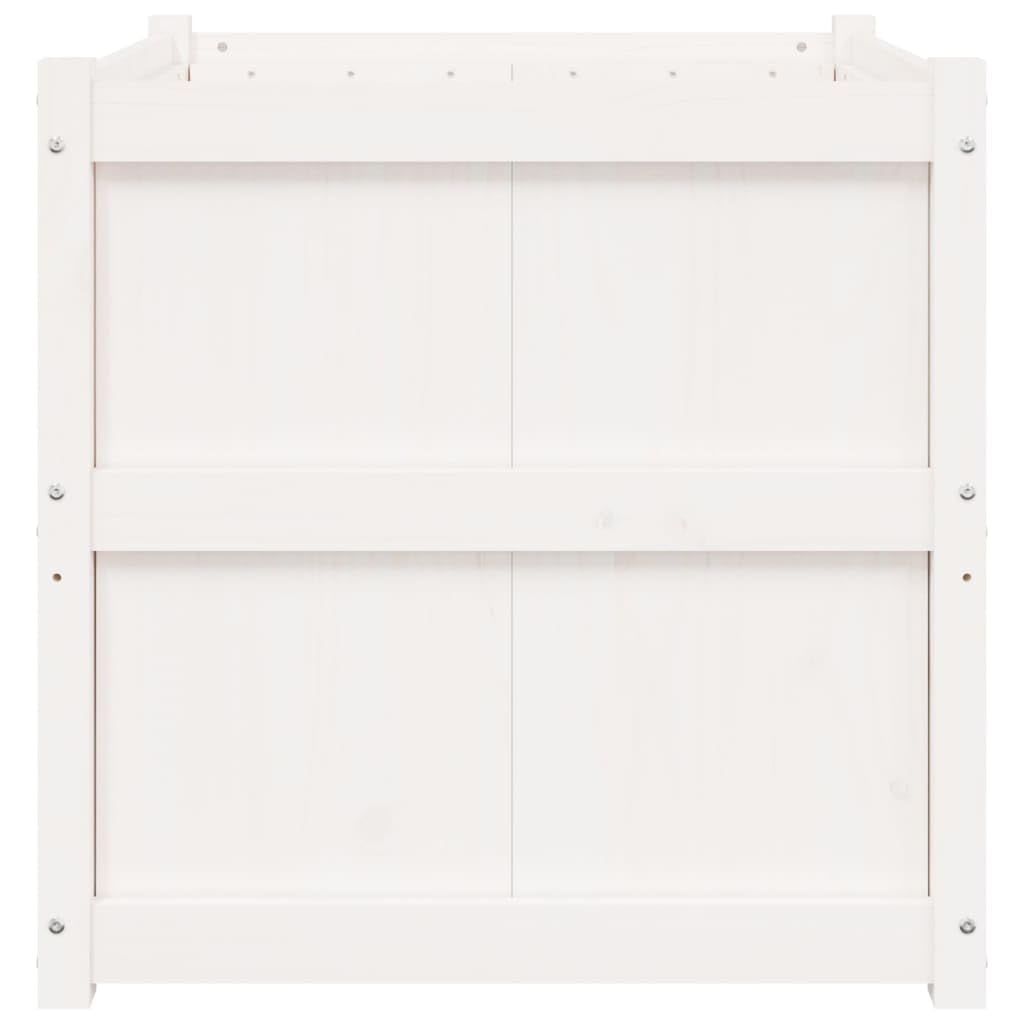 Mhdvray Large 27.6" White Solid Pine Wood Outdoor Raised Garden Planter Box, Elevated Flower & Vegetable Bed for Patio Balcony Terrace