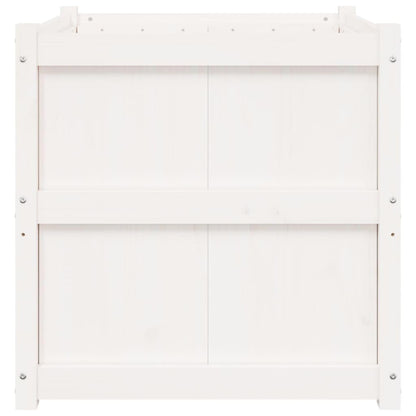 Mhdvray Large 27.6" White Solid Pine Wood Outdoor Raised Garden Planter Box, Elevated Flower & Vegetable Bed for Patio Balcony Terrace