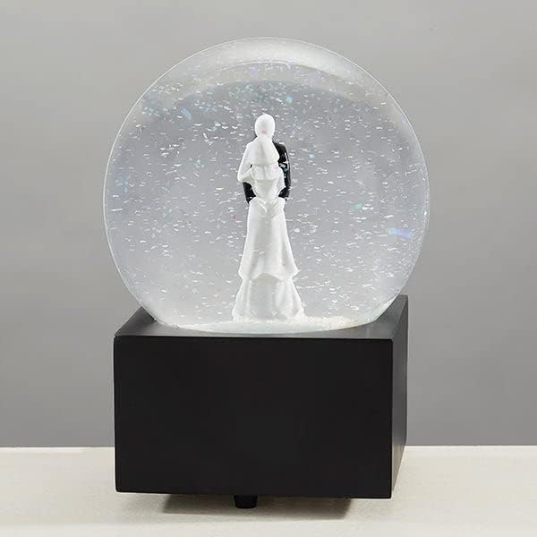 Personalization Universe Personalized Wedding Couple Musical Snow Globe - Engraved Names & Message, Plays Wedding March