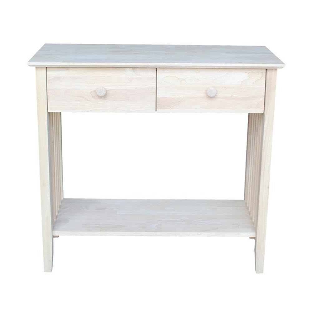 International Concepts Unfinished Wood Mission Styled Console