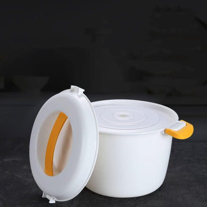 Luxshiny Mini Microwave Pressure Cooker - Portable Steamer for Cooking Soup, Rice, Stews, Oatmeal - Yellow S