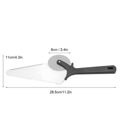 Pizza Cutter, Professional Sharp funny Classic Cutters Multifunctional Stainless Steel Pastry Pizza Wheel Cutter Shovel Spatula Tool