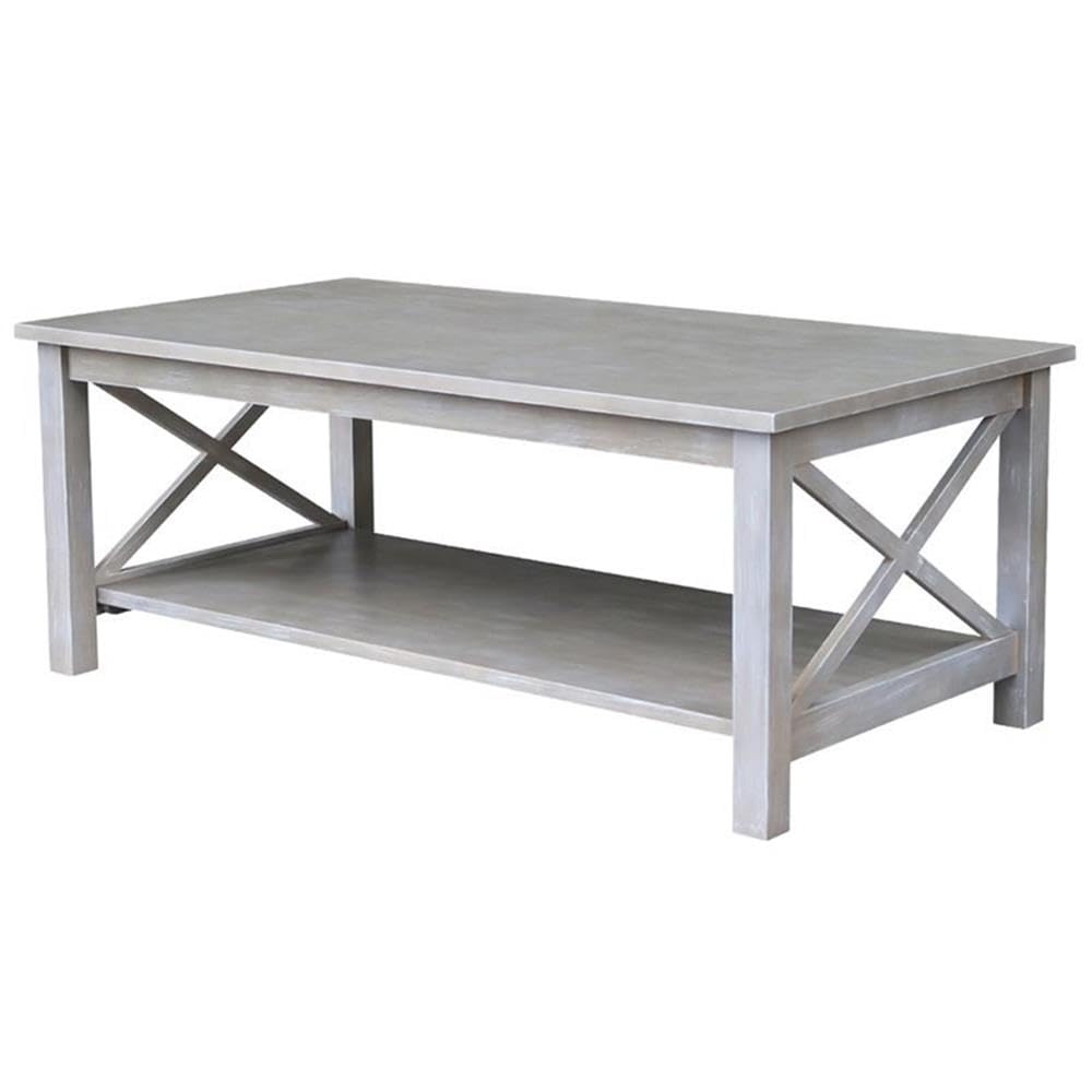 International Concepts Hampton Coffee Table, Washed Gray Taupe