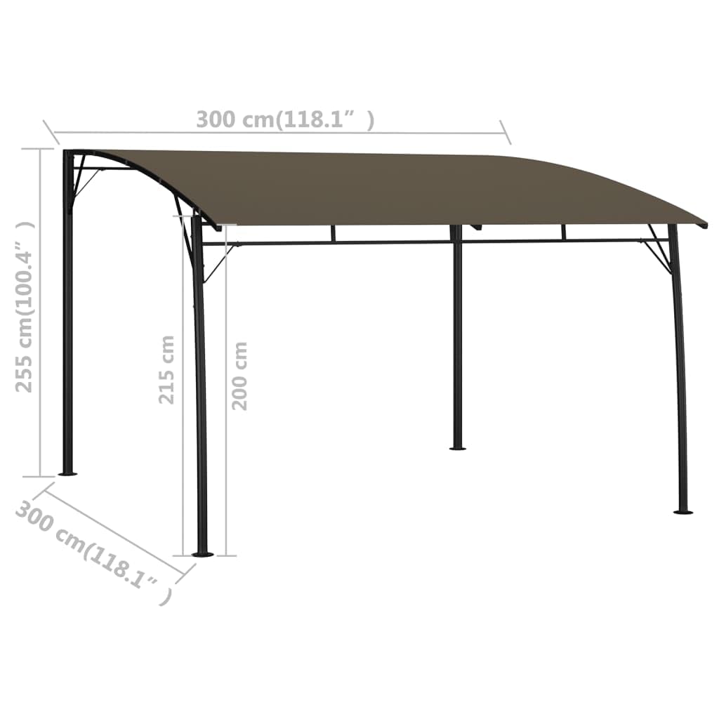 Taupe Sunshade Awning, Powder-Coated Steel Frame, 9.8x9.8 ft Polyester Canopy, UV Protection, Outdoor Patio Garden Gazebo for Parties Outdoor Structures