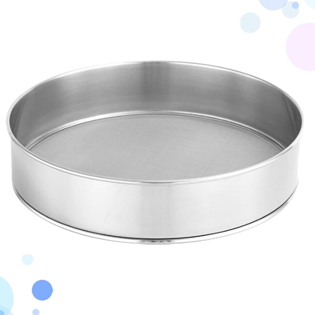 PRETYZOOM Stainless Steel Fine Mesh Flour Sifter 11.81 Inch Handheld Round Sieve Strainer for Baking Cake Bread Pastry Sugar Kitchen Tool