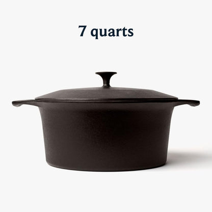 Field Company No. 10 Cast Iron Dutch Oven – 7 Quart, For Bread, Braises & Large-Batch Cooking, Pre-Seasoned, Made in USA