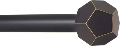 Ivilon Drapery Treatment Window Curtain Rod - 1 inch Faceted Hexagonal Pole, 16 to 28 Inch, Antique Black