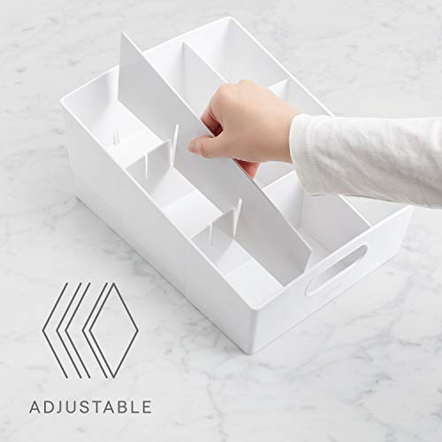 YouCopia ShelfBin Packet Organizer, 4-Tier Stairstep Raised Divided Bin, BPA-Free Storage Caddy for Kitchen Pantry and Cabinet Organization, Tea Bags, Medicine, and More