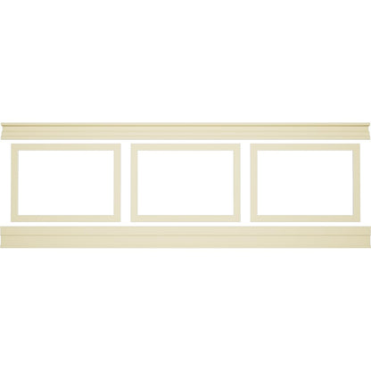 WPKUSQ101P032 94 1/2"L (Adjustable 32"H to 36"H) Ashford Square Panel Traditional Wainscot Paneling Kit