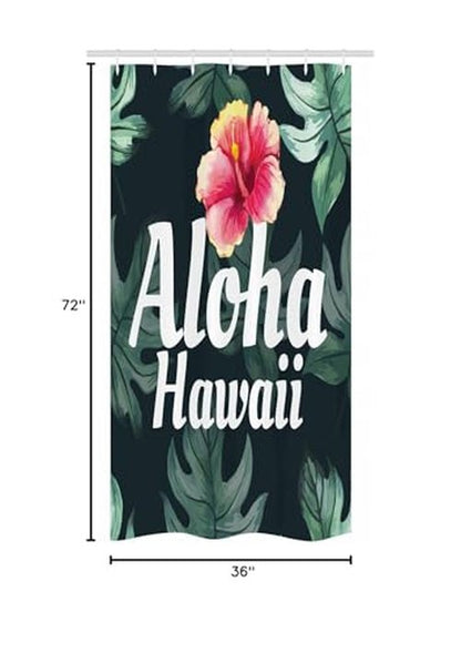 Ambesonne Hawaiian Stall Shower Curtain, Monstera Leaf Exotic Flourish Greenery Watercolor Effect, Fabric Bathroom Decor Set with Hooks, 36" W x 72" L, Green Yellow