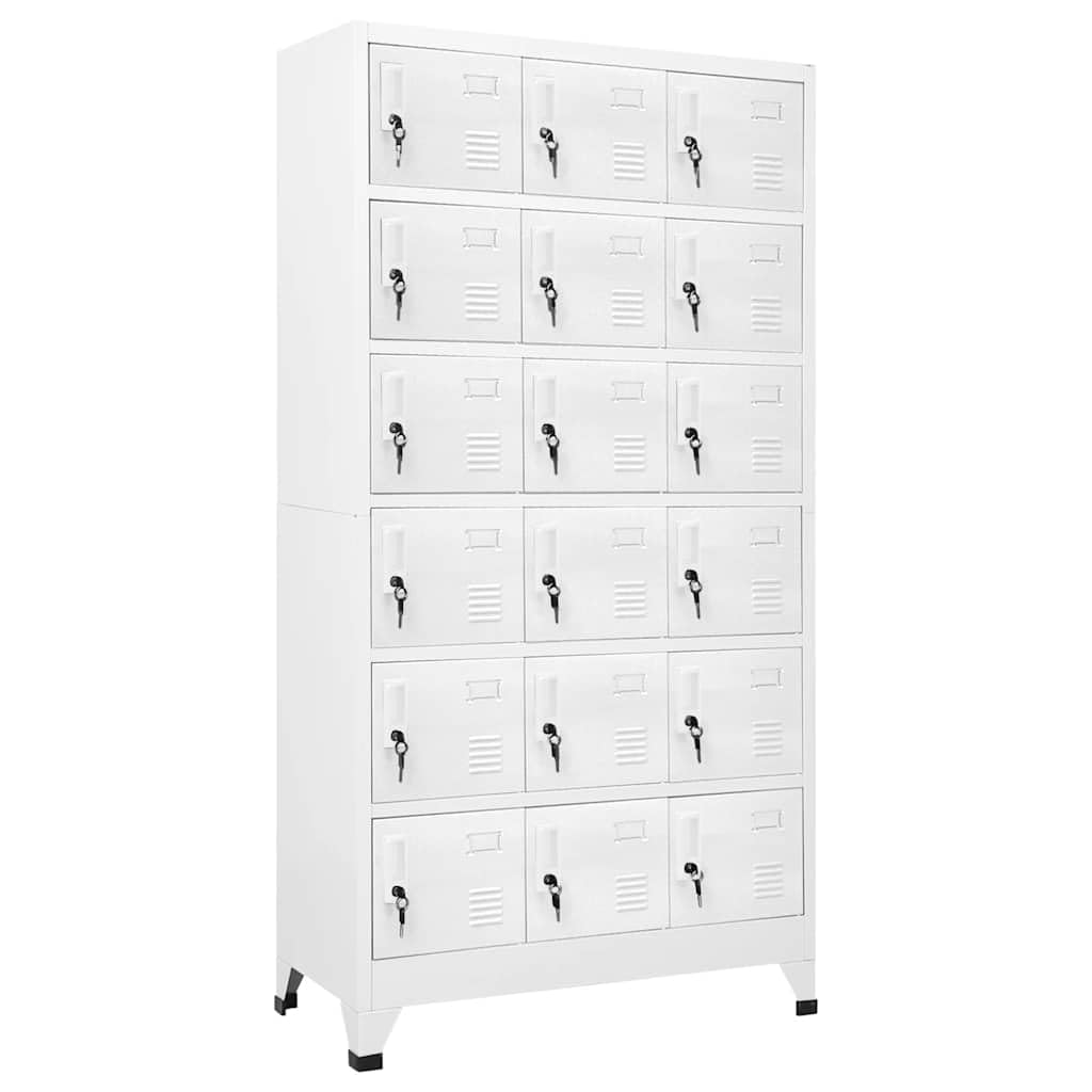 Xolmizyn 18-Compartment Industrial Locker Cabinet, Heavy Duty Metal Storage Organizer for Office Gym School, Matte Gray Sheet Metal Locking Cabinet 35.4 x 15.7 x 70.9 Inches