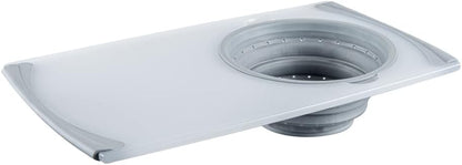 Restaurantware RW Base Cutting Board Strainer, 19.7"x11.2" with Non-Slip Rubber Feet, Gray