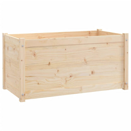 Mhdvray Rustic Raised Garden Bed Set of 2 Large Outdoor 39.4 x 39.4 x 19.7 in Solid Pinewood Planters Brown Untreated Wooden Elevated Planter Box for Patio Balcony Porch