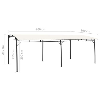Rectangular Sunshade Awning, Cream Powder-Coated Steel Frame, 20x10 ft, 100% Polyester Canopy, UV Protection for Patio, Garden, Outdoor Events Outdoor Structures