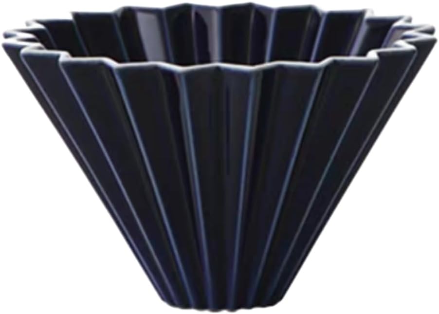 Origami Filter Cup, Ceramic Pour Over Coffee Maker, Easy Manual Brew Maker for Home, Cafe, Camping, Coffee Gifts (Black)