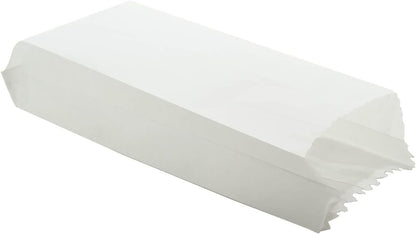 Non-Waxed Glassine Paper Bags, Pack Of 100, 9.8x5.5x3 Inch Gussetted White Food Grade Storage Pouches