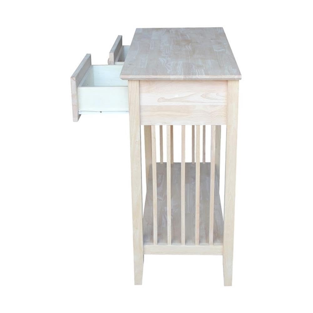International Concepts Unfinished Wood Mission Styled Console