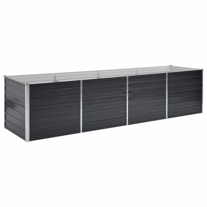 Foknhdi Galvanized Steel Raised Garden Bed 126 x 31.5 x 30.3 in Large Rectangular Planter Box Anthracite Metal Outdoor Planter for Patio, Yard & Balcony