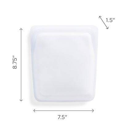 Stasher Silicone Reusable Storage Bag, Quart Bag, Reusable Freezer Bags, Microwave, Dishwasher, Oven Safe, Sous Vide, Eco Friendly, Lunch Container, Food-safe Silicone Snack Bags, 64 oz, Clear