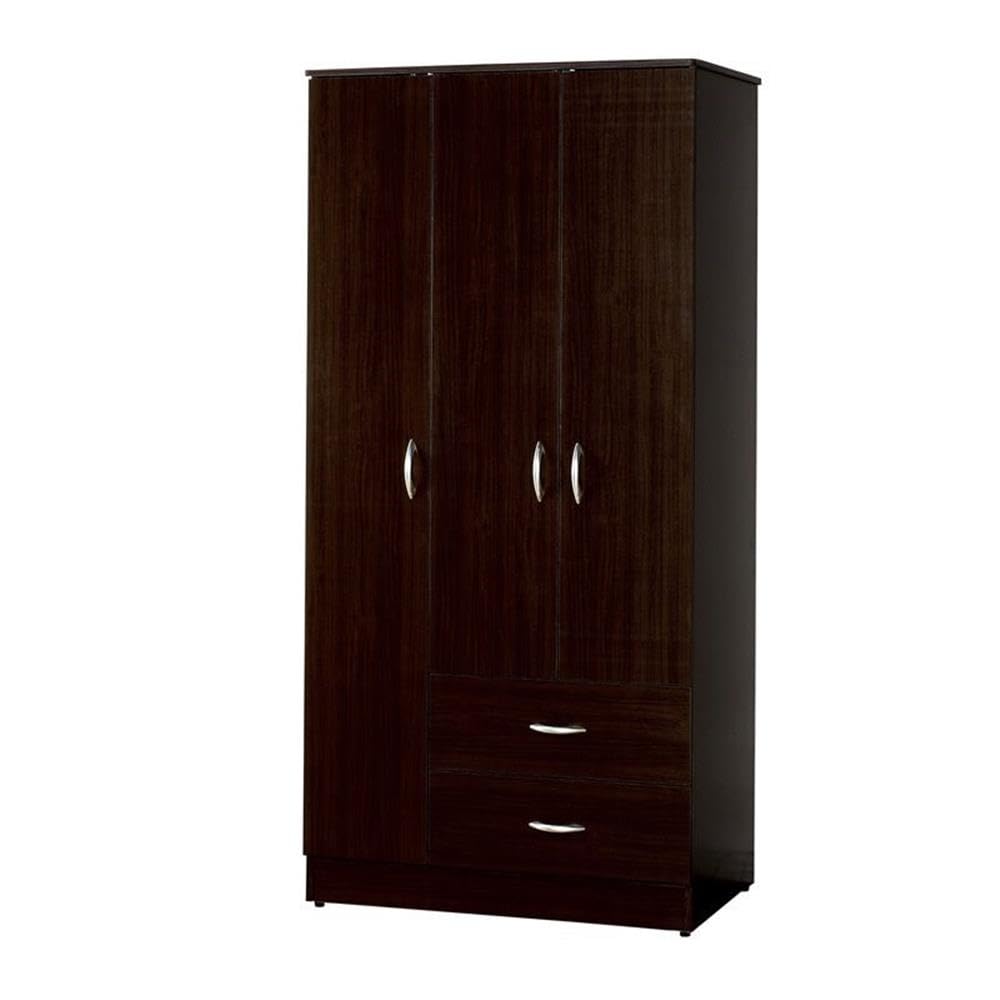 Acme Olean 2-Drawers and 3-Doors Wooden Bedroom Wardrobe in Espresso