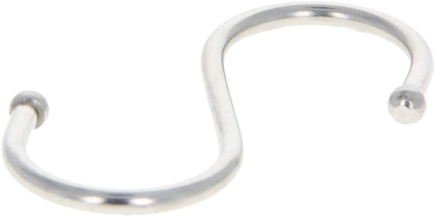 MroMax 50mm/1.97" Stainless Steel S Hooks, Silver S Shaped Hook Hangers for Multiple Uses, 8Pcs