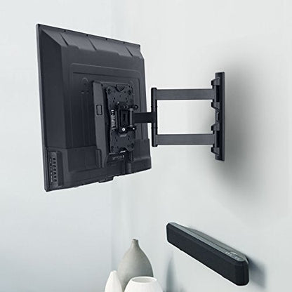 Amazon Basics Full Motion Articulating TV Monitor Wall Mount for 26" to 55" TVs and Flat Panels up to 80 Lbs, Black