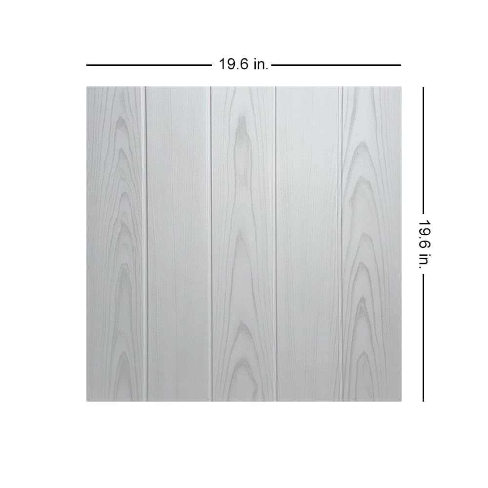 À LA MAISON CEILINGS R104 Bead Board Foam Glue-up Ceiling Tile (256 sq. ft./Case), Pack of 96, Country White