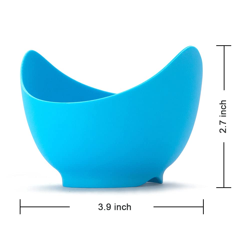 Silicone Egg Poacher Cups with Ring Standers, Egg Boiler Mold Cup for Microwave Air Fryer Stovetop Cooking, Non-Stick, BPA-free, Set of 4