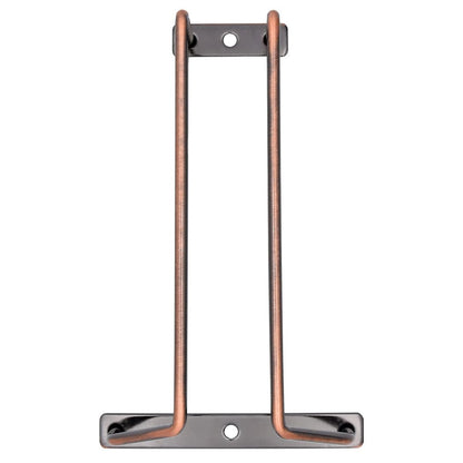 zoohot 7-Inch Red Copper Wine Glass Rack - Under Cabinet Stemware Wine Glass Holder for Bar Kitchen (1 Rows, 3 Pack)