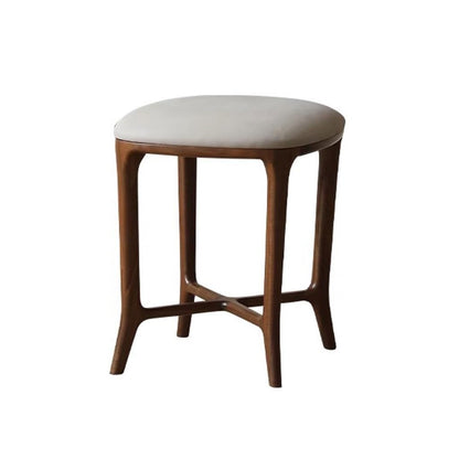 ASWAD Vanity Stools Solid Wood Dressing Stool, Soft Bag Stool, Bedroom Dining Table Stool, Household Simple Picnic Stool, Wooden Stool Small Footstool