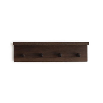 XAOMLP Entrance Coat Rack ，Coat Hooks, Wall-Mounted Wooden Hook Rack, Wall-Mounted Shelves are Very Suitable (Walnut Color Finish—A-1)