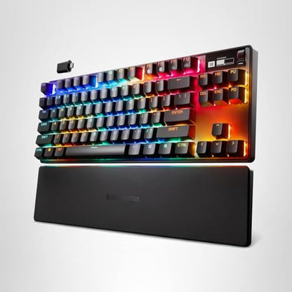 SteelSeries Apex Pro TKL Wireless HyperMagnetic Gaming Keyboard — Esports Tenkeyless — OLED Screen — Adjustable Actuation — PBT Keycaps — Bluetooth — 2.4GHz — USB-C
