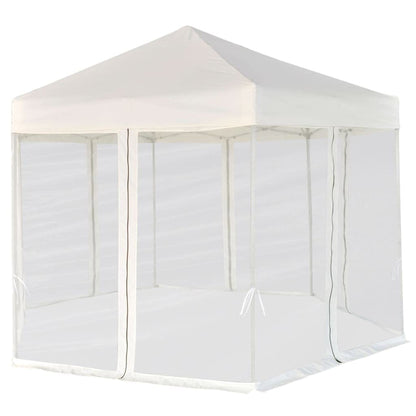 Hexagonal Gazebo Cream White, 11.8x11.8x9.2 ft Outdoor Canopy Tent with Mesh Sidewalls, Portable Pop Up Patio Shelter for Parties, Weddings, Backyard Events Outdoor Structures
