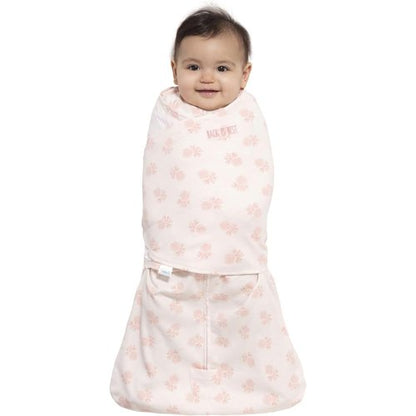 HALO 100% Cotton Sleepsack Swaddle - 3-Way Adjustable Wearable Blanket, Blush Watercolor Rose, Small (3-6 Months)