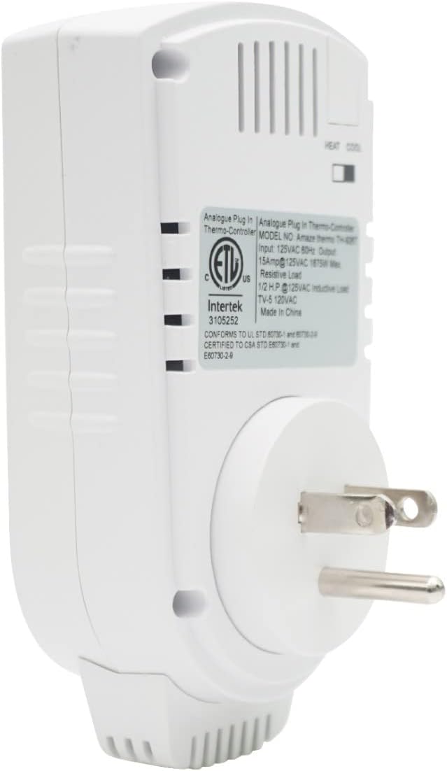 Amaze Plug in Thermostat | Compatible with all Heaters, Fans, and Air Conditioners