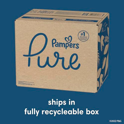 Pampers Pure Protection Baby Diapers, Size 5 (27+ lbs), 132 Count, Up to 100% Leakproof, Premium Plant-based Skin Protection, Hypoallergenic Soft Diapers