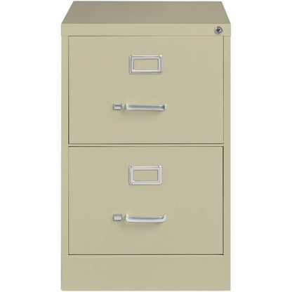 Pemberly Row 2 Drawers 28.38" Vertical Beige Metal Filing Cabinet Lockable Pre-Assembled Stationary Legal Size for Home, Office