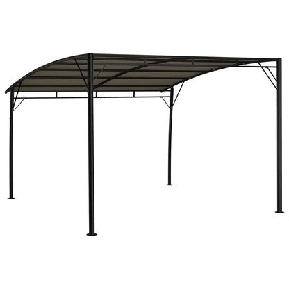 Taupe Sunshade Awning, Powder-Coated Steel Frame, 9.8x9.8 ft Polyester Canopy, UV Protection, Outdoor Patio Garden Gazebo for Parties Outdoor Structures