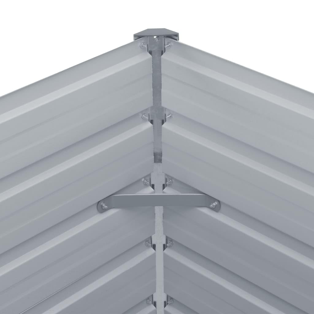 Foknhdi Raised Garden Bed 126"x15.7"x30.3" Grey Galvanized Steel Large Outdoor Planter Box for Patio Lawn Balcony Durable Rust Resistant Flower or Vegetable Planter