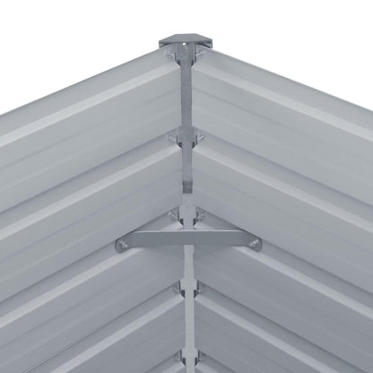 Foknhdi Raised Garden Bed 126"x15.7"x30.3" Grey Galvanized Steel Large Outdoor Planter Box for Patio Lawn Balcony Durable Rust Resistant Flower or Vegetable Planter