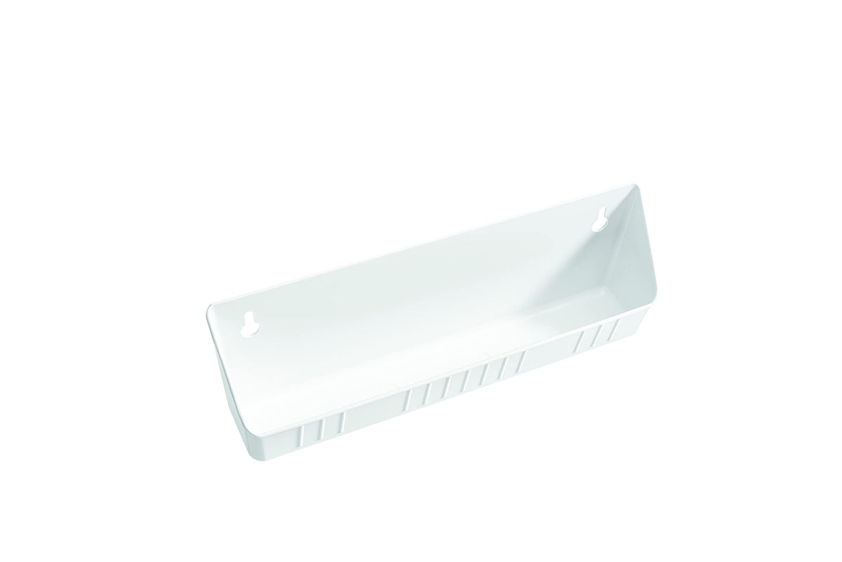 Rev-A-Shelf 14" Tip-Out Plastic Sink Trays for Kitchen and Bathroom Base Cabinet, Pull Out Vanity Shelf Home Organizer, White, 6572-14-11-52