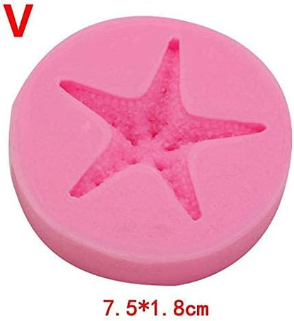 Starfish Shell Fondant Silicone Molds, Cake Candy Decoration Tools DIY Creative Chocolate Mold