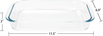 Set of 2, 1.5-Quart Tempered Glass Oblong Baking Dishes